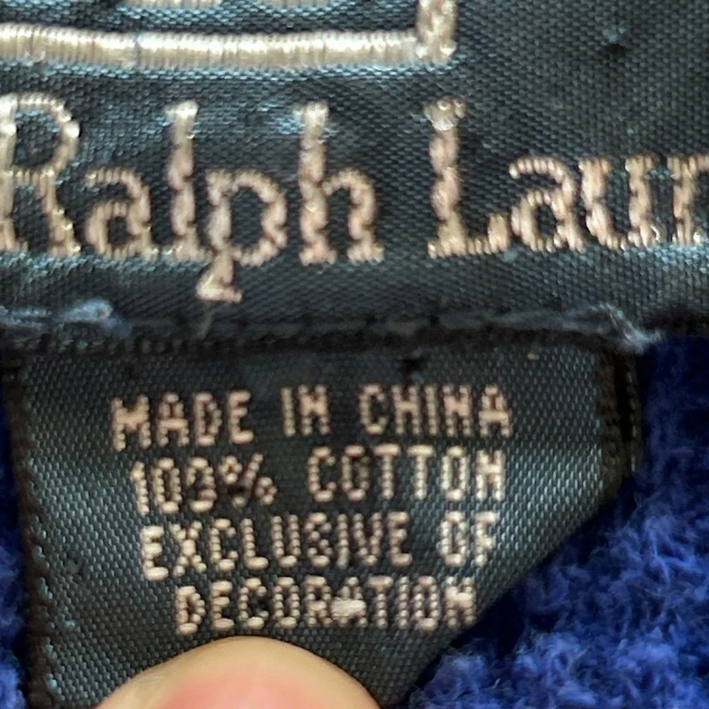 Polo Ralph Lauren Blue and White Striped Hooded Thermal